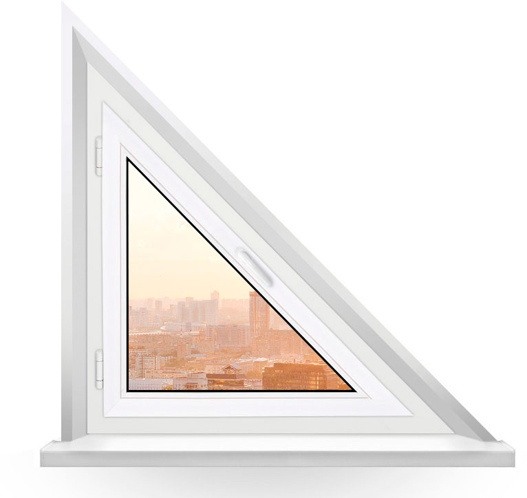 Распашное треугольное окно